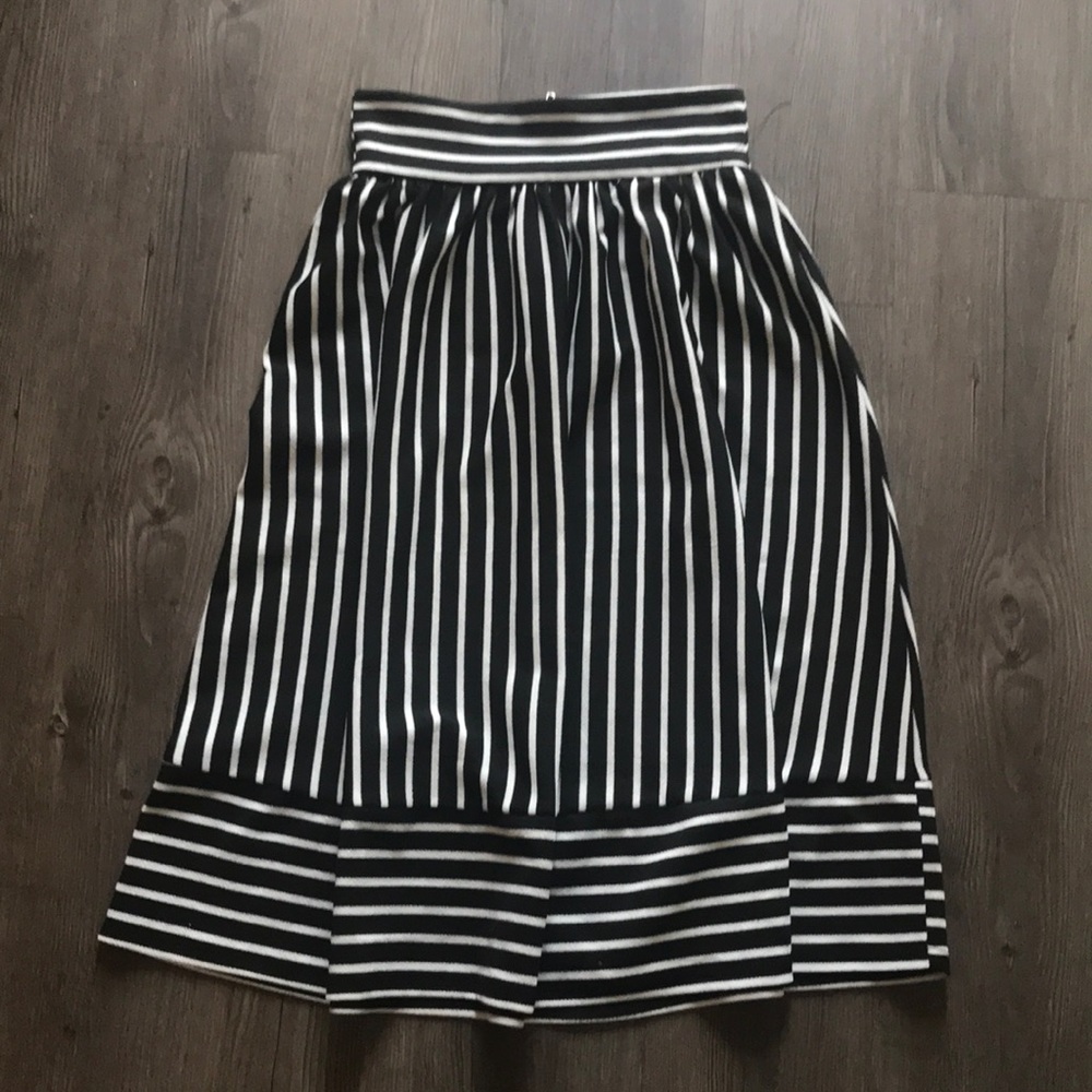 Black and white skirt.